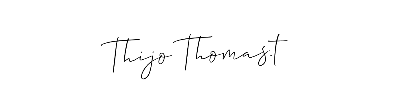 Use a signature maker to create a handwritten signature online. With this signature software, you can design (Allison_Script) your own signature for name Thijo Thomas.t. Thijo Thomas.t signature style 2 images and pictures png