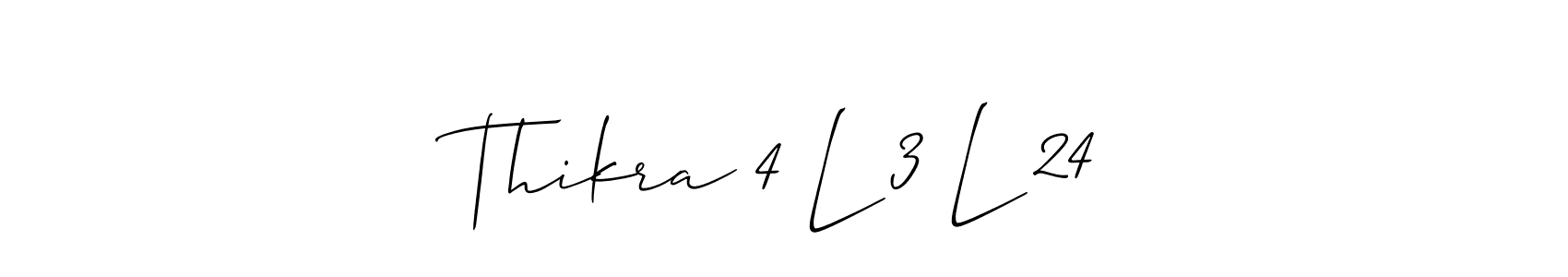 if you are searching for the best signature style for your name Thikra 4 L 3 L 24. so please give up your signature search. here we have designed multiple signature styles  using Allison_Script. Thikra 4 L 3 L 24 signature style 2 images and pictures png