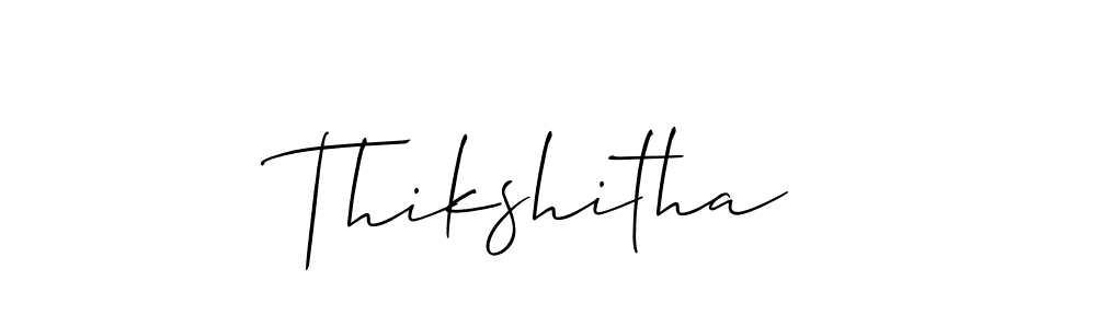 Also we have Thikshitha name is the best signature style. Create professional handwritten signature collection using Allison_Script autograph style. Thikshitha signature style 2 images and pictures png
