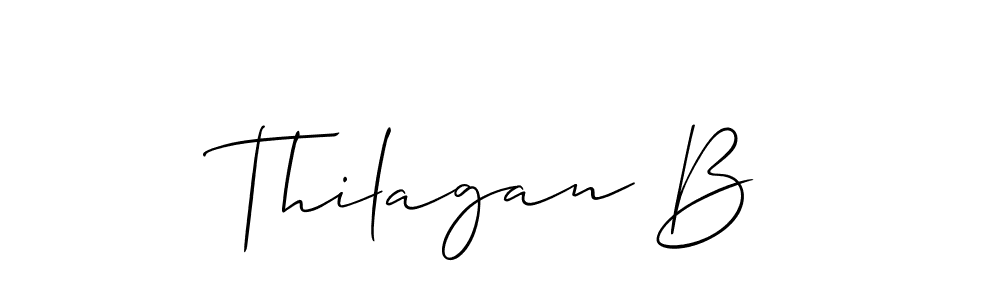 if you are searching for the best signature style for your name Thilagan B. so please give up your signature search. here we have designed multiple signature styles  using Allison_Script. Thilagan B signature style 2 images and pictures png