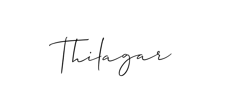 Design your own signature with our free online signature maker. With this signature software, you can create a handwritten (Allison_Script) signature for name Thilagar. Thilagar signature style 2 images and pictures png