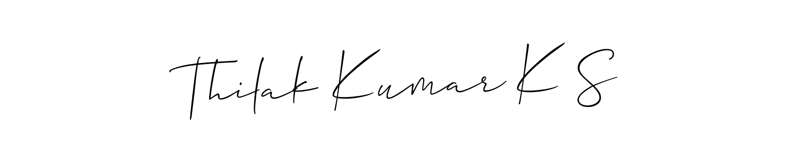 You can use this online signature creator to create a handwritten signature for the name Thilak Kumar K S. This is the best online autograph maker. Thilak Kumar K S signature style 2 images and pictures png