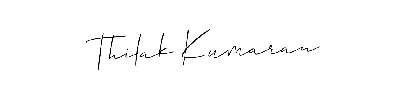 Thilak Kumaran stylish signature style. Best Handwritten Sign (Allison_Script) for my name. Handwritten Signature Collection Ideas for my name Thilak Kumaran. Thilak Kumaran signature style 2 images and pictures png