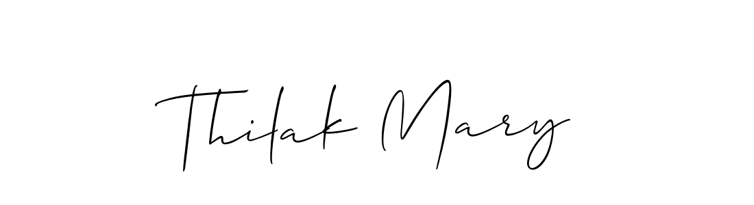 It looks lik you need a new signature style for name Thilak Mary. Design unique handwritten (Allison_Script) signature with our free signature maker in just a few clicks. Thilak Mary signature style 2 images and pictures png