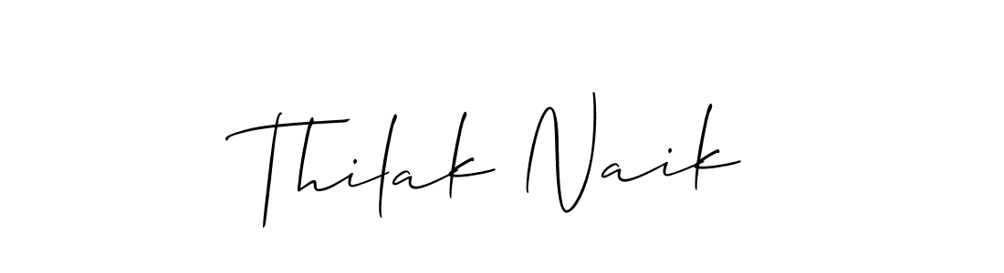 You should practise on your own different ways (Allison_Script) to write your name (Thilak Naik) in signature. don't let someone else do it for you. Thilak Naik signature style 2 images and pictures png