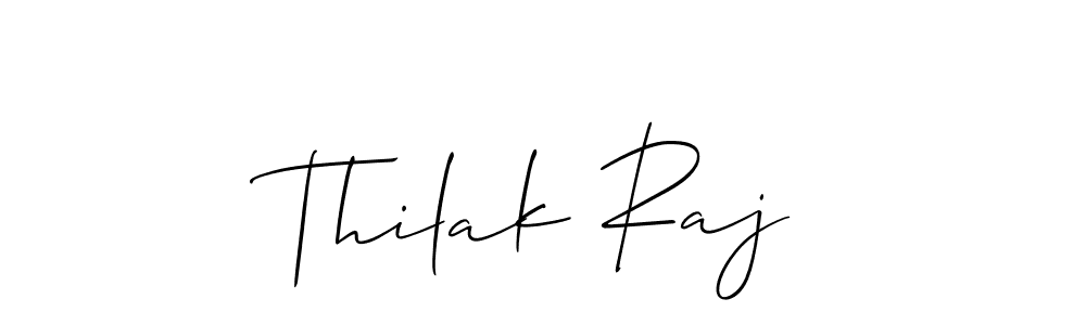 How to make Thilak Raj name signature. Use Allison_Script style for creating short signs online. This is the latest handwritten sign. Thilak Raj signature style 2 images and pictures png