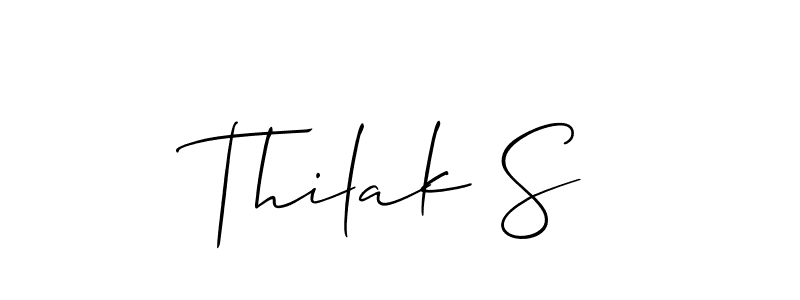 You should practise on your own different ways (Allison_Script) to write your name (Thilak S) in signature. don't let someone else do it for you. Thilak S signature style 2 images and pictures png