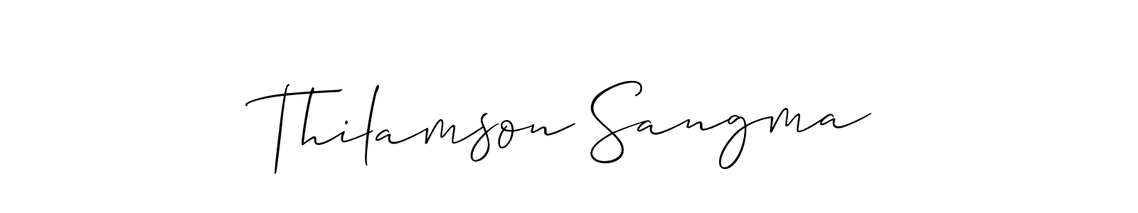 Make a beautiful signature design for name Thilamson Sangma. With this signature (Allison_Script) style, you can create a handwritten signature for free. Thilamson Sangma signature style 2 images and pictures png