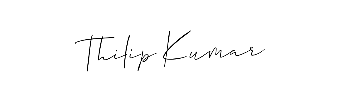 Thilip Kumar stylish signature style. Best Handwritten Sign (Allison_Script) for my name. Handwritten Signature Collection Ideas for my name Thilip Kumar. Thilip Kumar signature style 2 images and pictures png