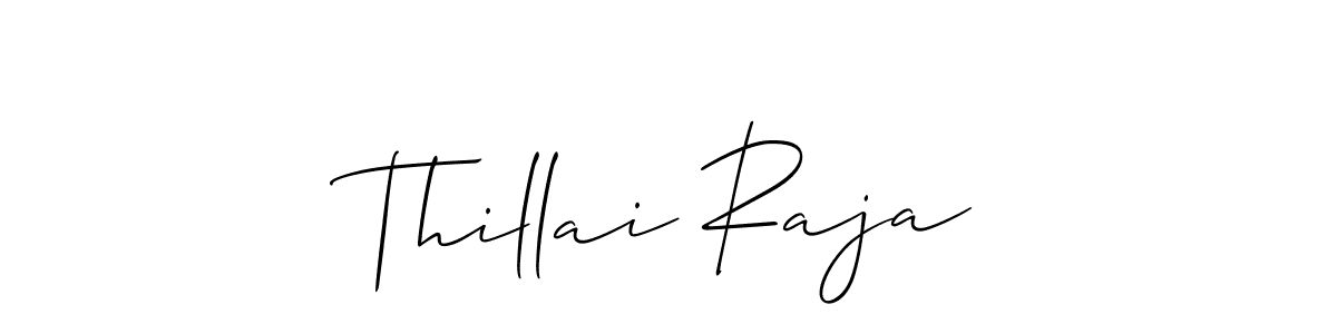 Allison_Script is a professional signature style that is perfect for those who want to add a touch of class to their signature. It is also a great choice for those who want to make their signature more unique. Get Thillai Raja name to fancy signature for free. Thillai Raja signature style 2 images and pictures png