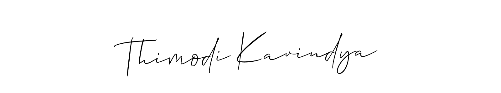 This is the best signature style for the Thimodi Kavindya name. Also you like these signature font (Allison_Script). Mix name signature. Thimodi Kavindya signature style 2 images and pictures png