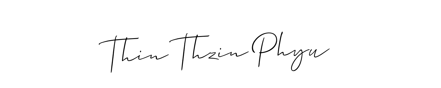 Allison_Script is a professional signature style that is perfect for those who want to add a touch of class to their signature. It is also a great choice for those who want to make their signature more unique. Get Thin Thzin Phyu name to fancy signature for free. Thin Thzin Phyu signature style 2 images and pictures png