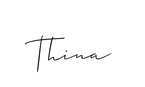 Make a beautiful signature design for name Thina. With this signature (Allison_Script) style, you can create a handwritten signature for free. Thina signature style 2 images and pictures png