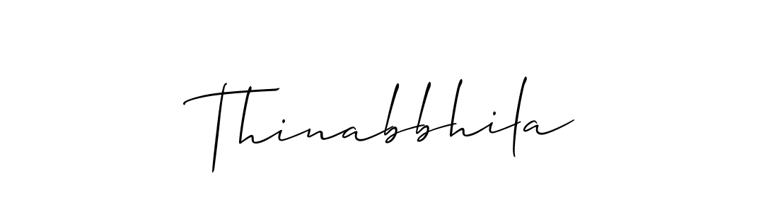 Create a beautiful signature design for name Thinabbhila. With this signature (Allison_Script) fonts, you can make a handwritten signature for free. Thinabbhila signature style 2 images and pictures png