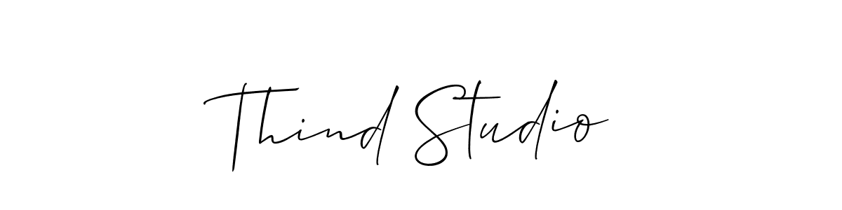 Create a beautiful signature design for name Thind Studio. With this signature (Allison_Script) fonts, you can make a handwritten signature for free. Thind Studio signature style 2 images and pictures png