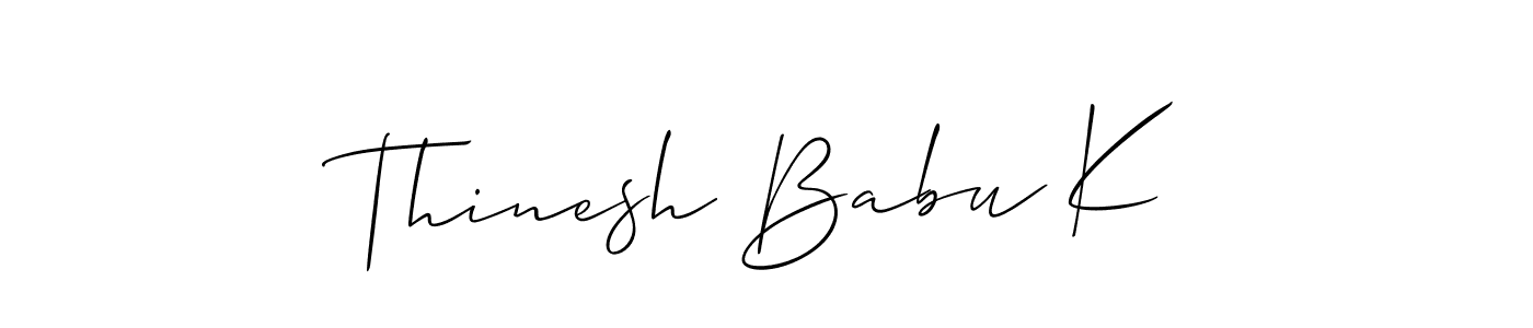 This is the best signature style for the Thinesh Babu K name. Also you like these signature font (Allison_Script). Mix name signature. Thinesh Babu K signature style 2 images and pictures png