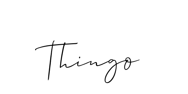 Use a signature maker to create a handwritten signature online. With this signature software, you can design (Allison_Script) your own signature for name Thingo. Thingo signature style 2 images and pictures png