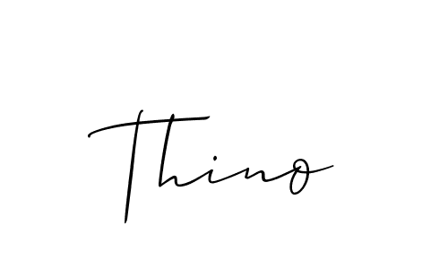 Design your own signature with our free online signature maker. With this signature software, you can create a handwritten (Allison_Script) signature for name Thino. Thino signature style 2 images and pictures png