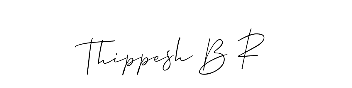 Allison_Script is a professional signature style that is perfect for those who want to add a touch of class to their signature. It is also a great choice for those who want to make their signature more unique. Get Thippesh B R name to fancy signature for free. Thippesh B R signature style 2 images and pictures png