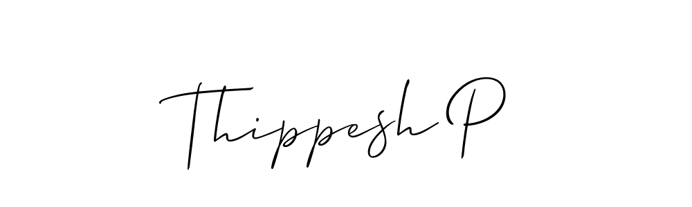 Make a beautiful signature design for name Thippesh P. With this signature (Allison_Script) style, you can create a handwritten signature for free. Thippesh P signature style 2 images and pictures png