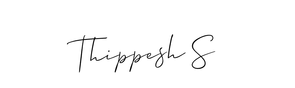 Also You can easily find your signature by using the search form. We will create Thippesh S name handwritten signature images for you free of cost using Allison_Script sign style. Thippesh S signature style 2 images and pictures png