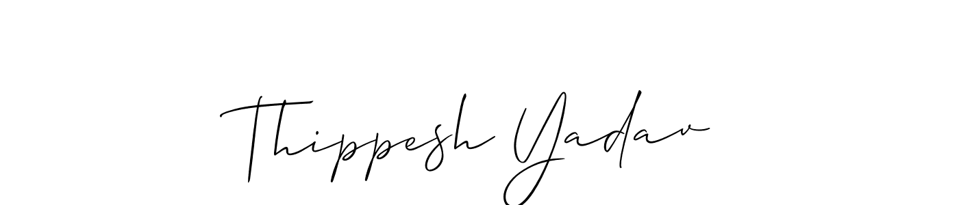 Use a signature maker to create a handwritten signature online. With this signature software, you can design (Allison_Script) your own signature for name Thippesh Yadav. Thippesh Yadav signature style 2 images and pictures png