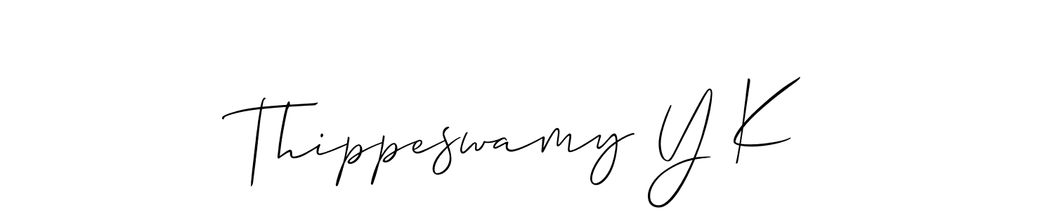 You should practise on your own different ways (Allison_Script) to write your name (Thippeswamy Y K) in signature. don't let someone else do it for you. Thippeswamy Y K signature style 2 images and pictures png