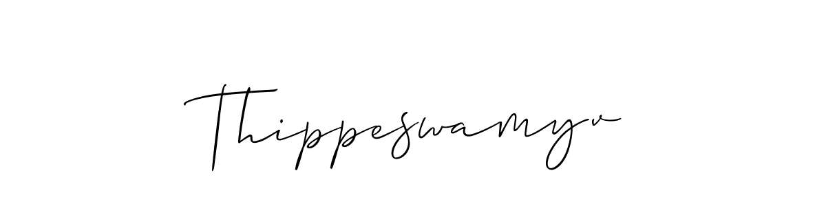 if you are searching for the best signature style for your name Thippeswamyv. so please give up your signature search. here we have designed multiple signature styles  using Allison_Script. Thippeswamyv signature style 2 images and pictures png