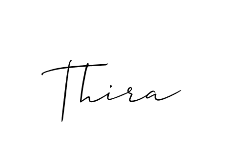 Use a signature maker to create a handwritten signature online. With this signature software, you can design (Allison_Script) your own signature for name Thira. Thira signature style 2 images and pictures png