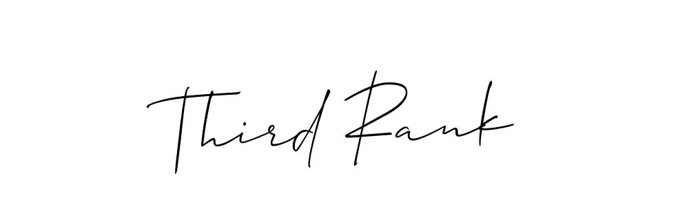 The best way (Allison_Script) to make a short signature is to pick only two or three words in your name. The name Third Rank include a total of six letters. For converting this name. Third Rank signature style 2 images and pictures png