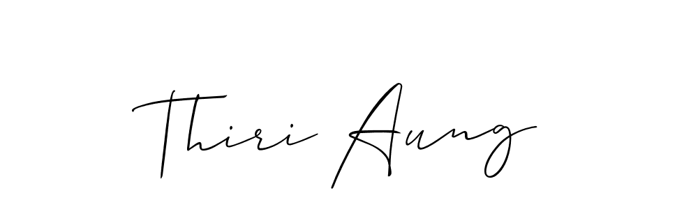 How to make Thiri Aung name signature. Use Allison_Script style for creating short signs online. This is the latest handwritten sign. Thiri Aung signature style 2 images and pictures png