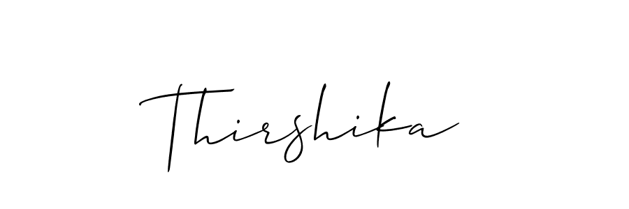 Create a beautiful signature design for name Thirshika. With this signature (Allison_Script) fonts, you can make a handwritten signature for free. Thirshika signature style 2 images and pictures png
