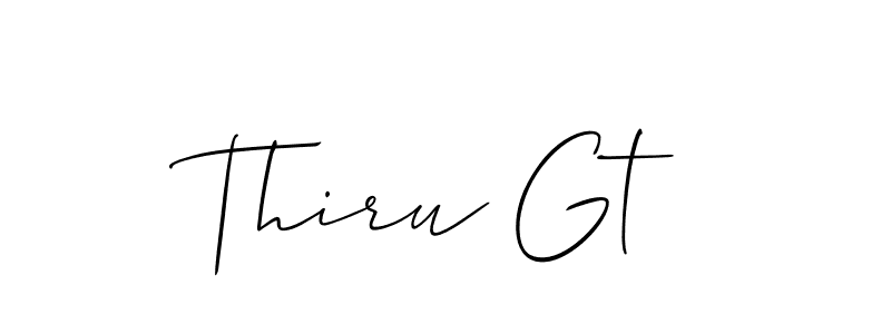 How to make Thiru Gt name signature. Use Allison_Script style for creating short signs online. This is the latest handwritten sign. Thiru Gt signature style 2 images and pictures png