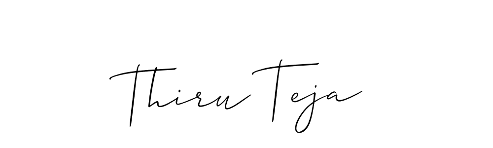 The best way (Allison_Script) to make a short signature is to pick only two or three words in your name. The name Thiru Teja include a total of six letters. For converting this name. Thiru Teja signature style 2 images and pictures png