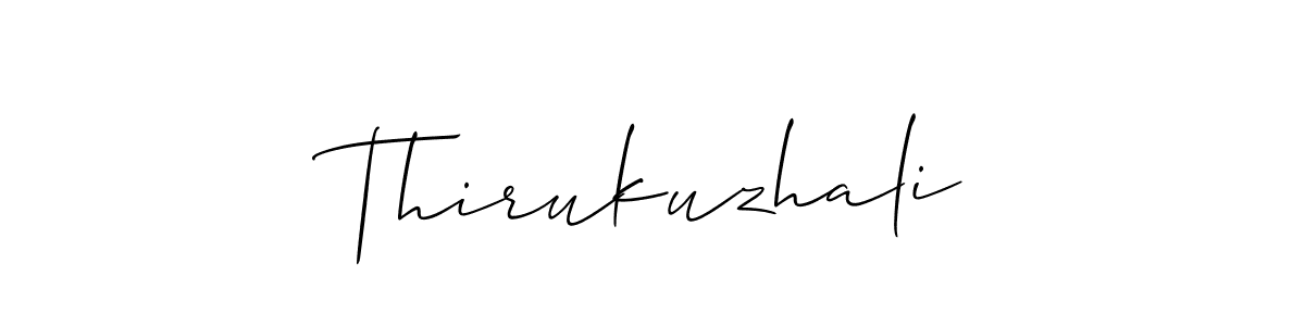 Use a signature maker to create a handwritten signature online. With this signature software, you can design (Allison_Script) your own signature for name Thirukuzhali. Thirukuzhali signature style 2 images and pictures png