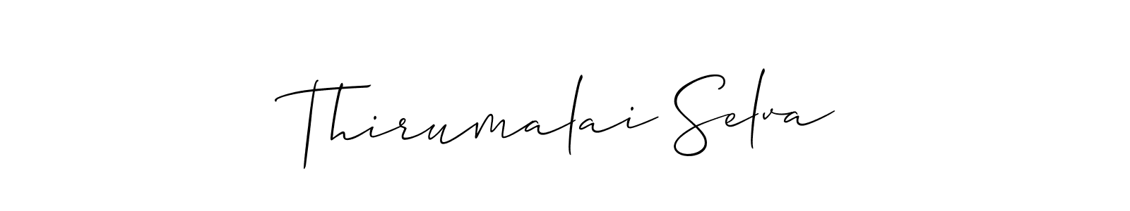 It looks lik you need a new signature style for name Thirumalai Selva. Design unique handwritten (Allison_Script) signature with our free signature maker in just a few clicks. Thirumalai Selva signature style 2 images and pictures png