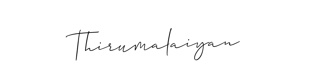 Make a beautiful signature design for name Thirumalaiyan. With this signature (Allison_Script) style, you can create a handwritten signature for free. Thirumalaiyan signature style 2 images and pictures png