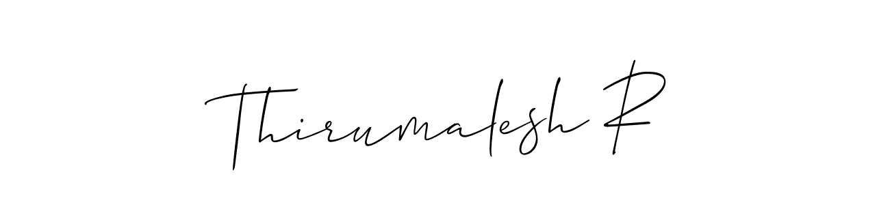 How to make Thirumalesh R name signature. Use Allison_Script style for creating short signs online. This is the latest handwritten sign. Thirumalesh R signature style 2 images and pictures png