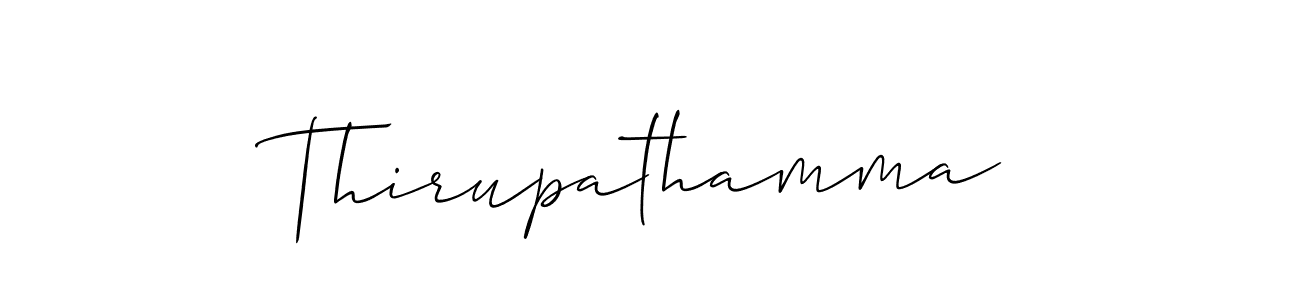 It looks lik you need a new signature style for name Thirupathamma. Design unique handwritten (Allison_Script) signature with our free signature maker in just a few clicks. Thirupathamma signature style 2 images and pictures png