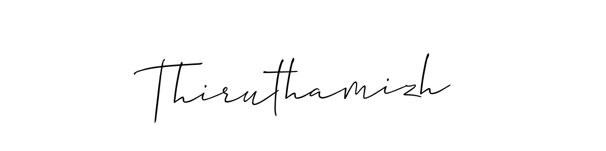 It looks lik you need a new signature style for name Thiruthamizh. Design unique handwritten (Allison_Script) signature with our free signature maker in just a few clicks. Thiruthamizh signature style 2 images and pictures png