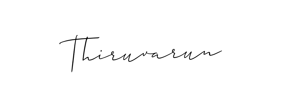 Use a signature maker to create a handwritten signature online. With this signature software, you can design (Allison_Script) your own signature for name Thiruvarun. Thiruvarun signature style 2 images and pictures png