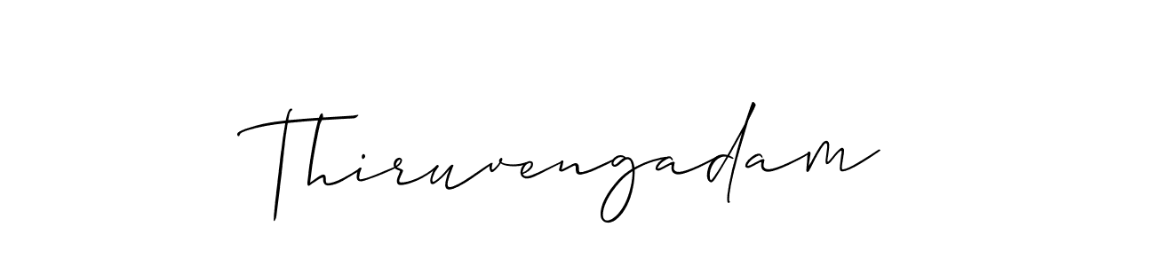 Make a beautiful signature design for name Thiruvengadam. With this signature (Allison_Script) style, you can create a handwritten signature for free. Thiruvengadam signature style 2 images and pictures png