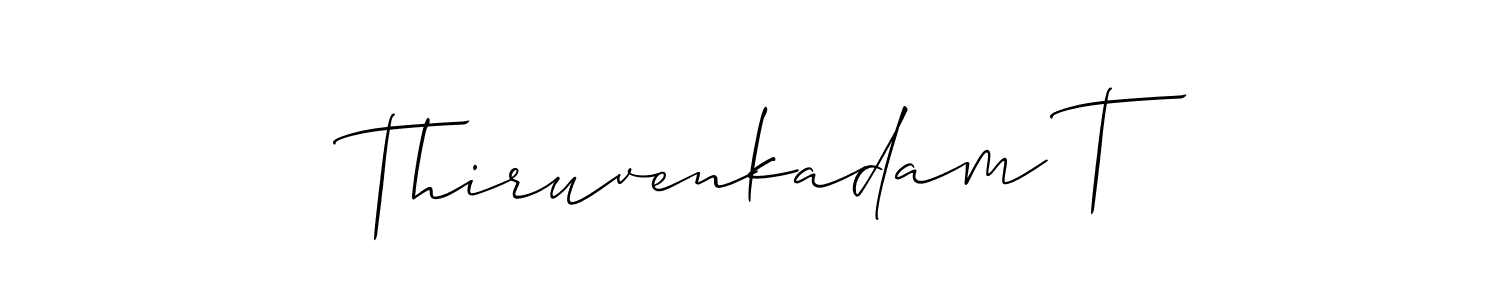 How to Draw Thiruvenkadam T signature style? Allison_Script is a latest design signature styles for name Thiruvenkadam T. Thiruvenkadam T signature style 2 images and pictures png