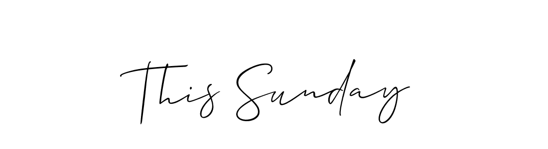 Create a beautiful signature design for name This Sunday. With this signature (Allison_Script) fonts, you can make a handwritten signature for free. This Sunday signature style 2 images and pictures png