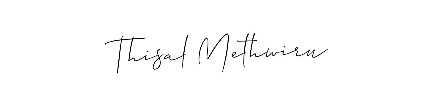 It looks lik you need a new signature style for name Thisal Methwiru. Design unique handwritten (Allison_Script) signature with our free signature maker in just a few clicks. Thisal Methwiru signature style 2 images and pictures png