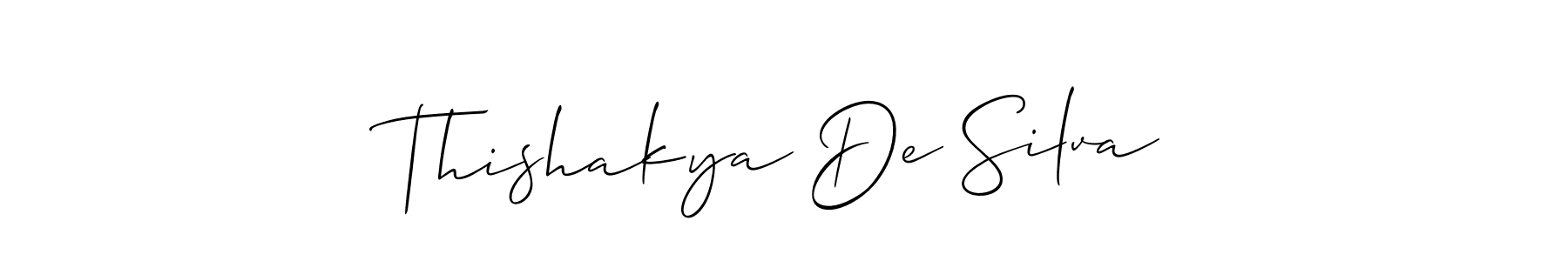 Use a signature maker to create a handwritten signature online. With this signature software, you can design (Allison_Script) your own signature for name Thishakya De Silva. Thishakya De Silva signature style 2 images and pictures png