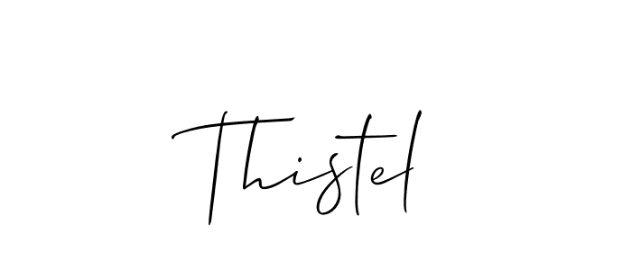 Use a signature maker to create a handwritten signature online. With this signature software, you can design (Allison_Script) your own signature for name Thistel. Thistel signature style 2 images and pictures png