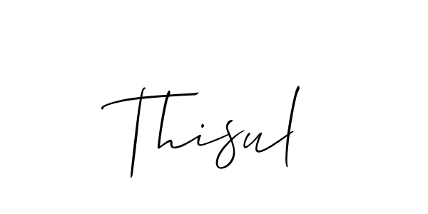 Make a beautiful signature design for name Thisul. With this signature (Allison_Script) style, you can create a handwritten signature for free. Thisul signature style 2 images and pictures png