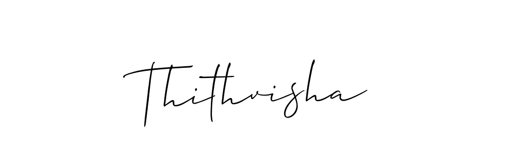 Make a beautiful signature design for name Thithvisha. With this signature (Allison_Script) style, you can create a handwritten signature for free. Thithvisha signature style 2 images and pictures png