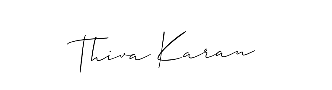 This is the best signature style for the Thiva Karan name. Also you like these signature font (Allison_Script). Mix name signature. Thiva Karan signature style 2 images and pictures png